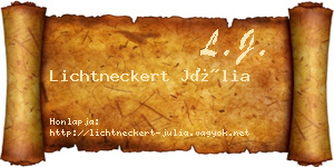 Lichtneckert Júlia névjegykártya